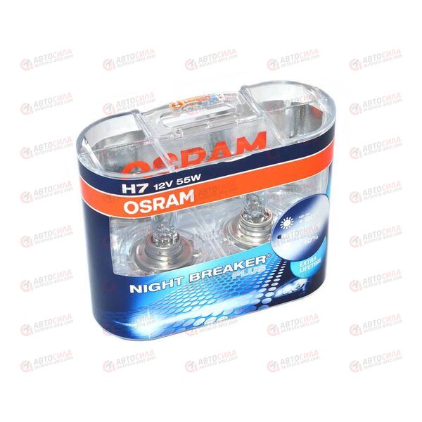 Лампа галоген 12В H7 55 Ватт +90% Night Breaker Plus OSRAM