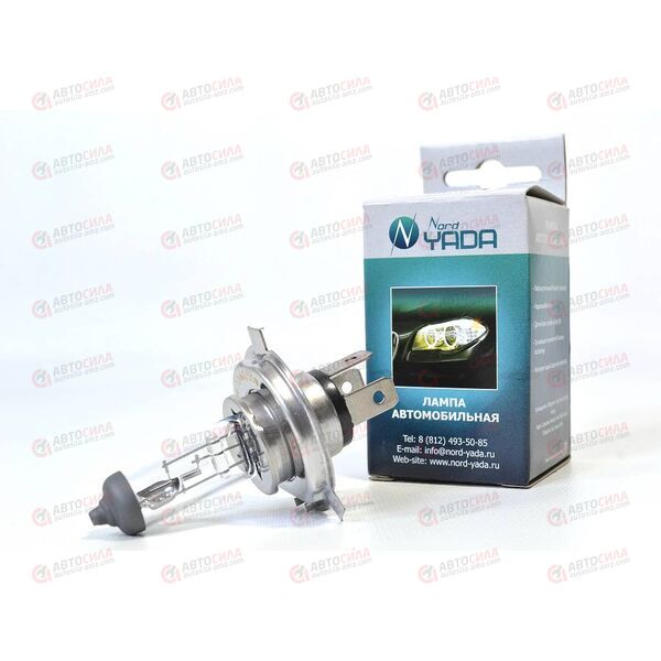 Лампа галоген 12В H4 60/55 Ватт P43t CLEAR (1шт) Nord Yada