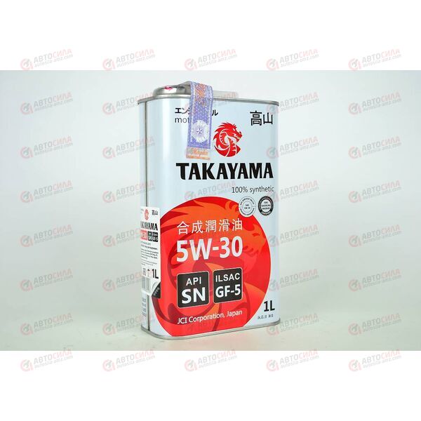 Масло ДВС TAKAYAMA 5W30 SN GF5 1 л (12 шт), Емкость: 1 л.