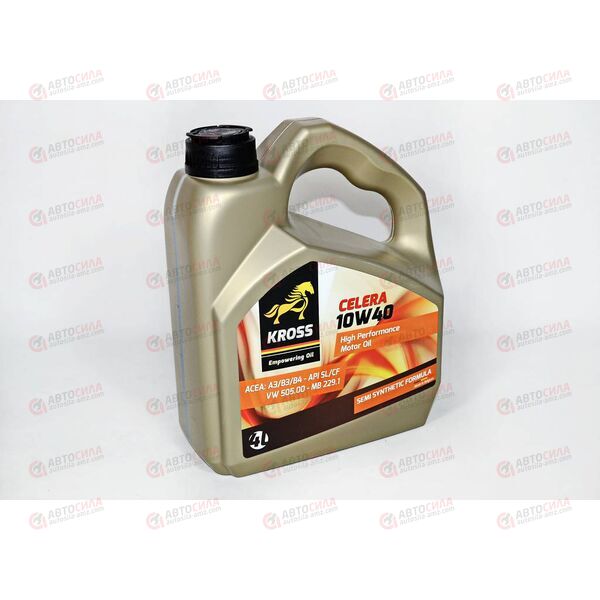 Масло ДВС KROSS 10W40 SL/CF CELERA 4 л, Емкость: 4 л