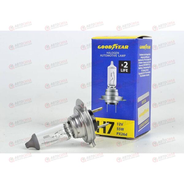 Лампа галоген 12В H7 55 Ватт PX26d Long Life +2LIFE Goodyear