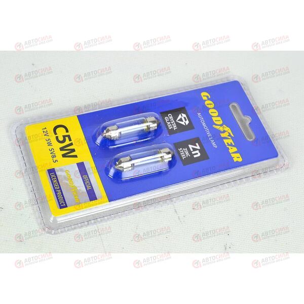 Лампа салонная 36 мм 12В C5W (2 шт) Goodyear
