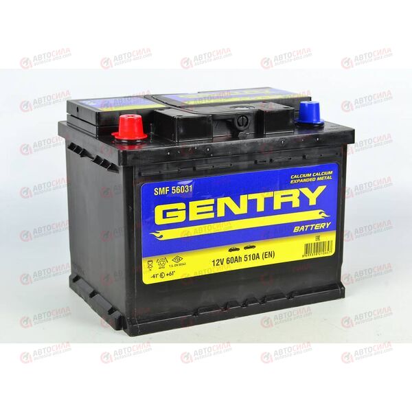 Аккумулятор 60VL GENTRY (L+) (1) SMF (пт 510)(242х175х190) ТУРЦИЯ