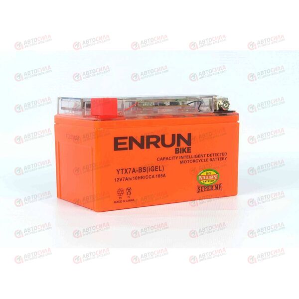 АКБ ENRUN MOTO 12V/7Ah (L+) (SMF) (I-GEL) (пт 105) (YTX7A-BS) (150x87x94) (1шт, уп.8 шт)