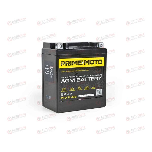 Аккумулятор PRIME MOTO 12V/7Ah (R+) (MF) (AGM) (пт 170) (PTX7L-BS) (114x71x131)