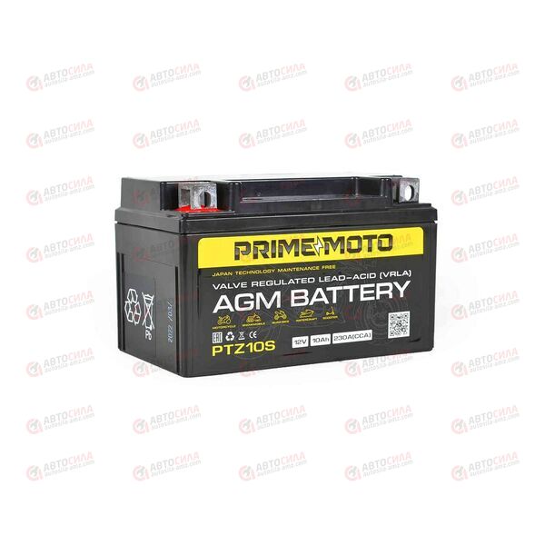 Аккумулятор PRIME MOTO 12V/10 Ah (L+) (MF) (AGM) (пт 230) (PTZ10S) (150x86x93)
