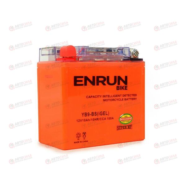 АКБ ENRUN MOTO 12V/10Ah (L+) (MF) (I-GEL) (пт 100) (YB9-BS) (137x76x134) (1шт, уп.8 шт)