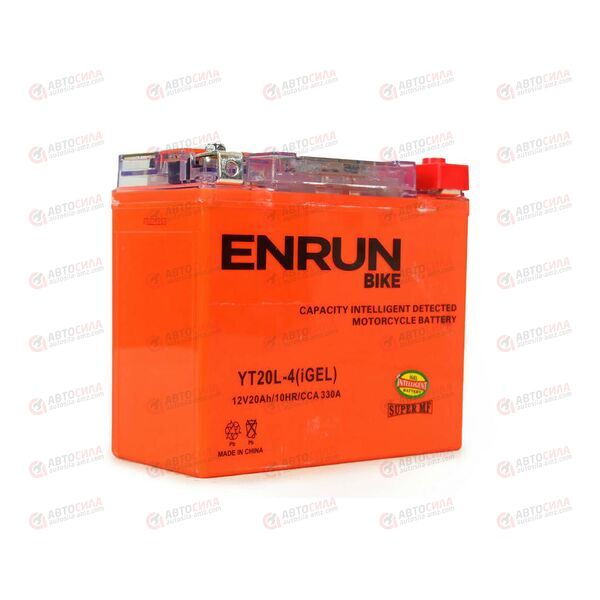 АКБ ENRUN MOTO 12V/20Ah (R+) (MF) (I-GEL) (пт 270) (YT20L-4) (175x87x155) (1шт, уп.4 шт)