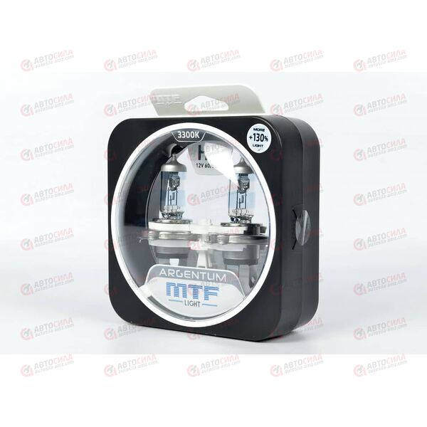 Лампа галоген 12В H4 60/55 Ватт Argentum +130% (2 шт) MTF