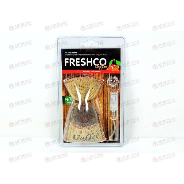Ароматизатор мешочек Coffee Freshco Вишня с миндалем + спрей Azard, изображение 2