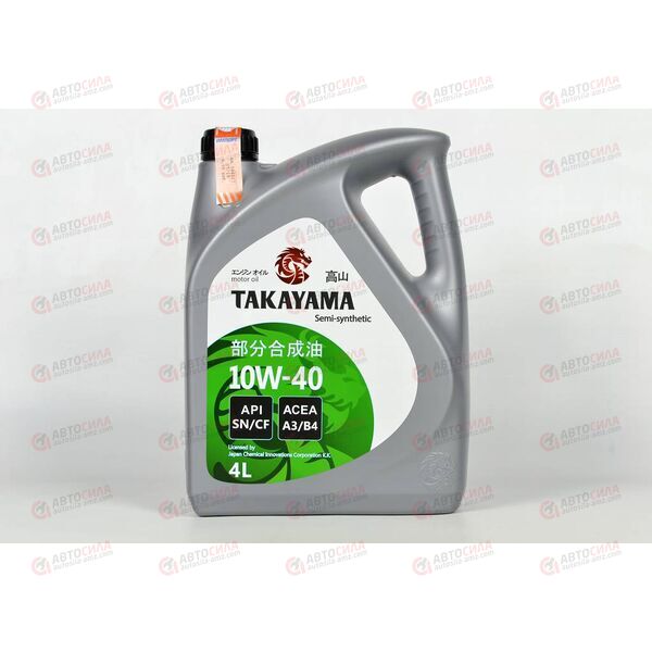 Масло ДВС TAKAYAMA 10W40 SN/CF A3/B4 Пластик 4л (4 шт), изображение 2