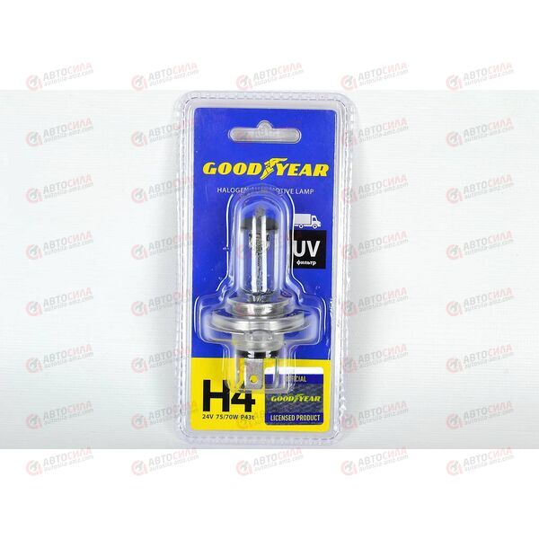 Лампа галоген 24В H4 75/70 Ватт P43t (на блистер) Goodyear, изображение 2