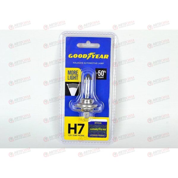 Лампа галоген 12В H7 55 Ватт PX26d More Light +50% (на блистер) Goodyear, изображение 2