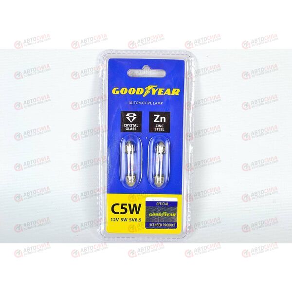 Лампа салонная 36 мм 12В C5W (2 шт) Goodyear, изображение 2