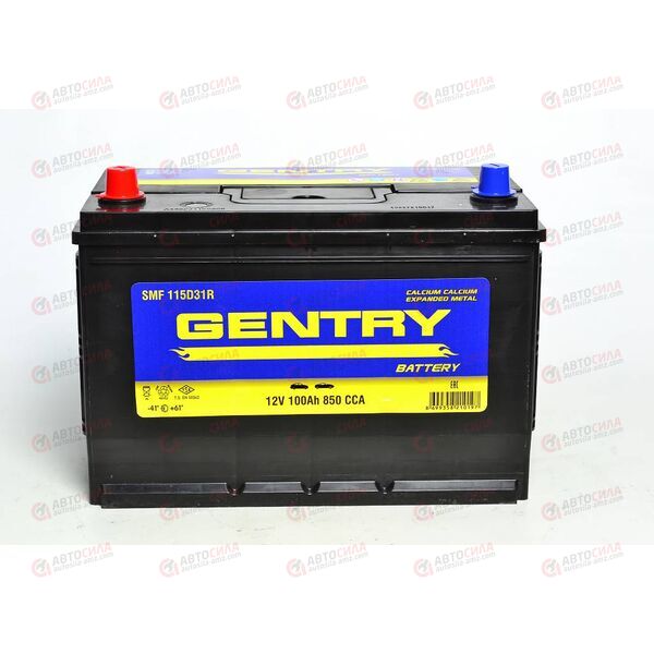 Аккумулятор 100VL GENTRY ASIA (L+) (1) SMF (пт 850) (306х172х220) ТУРЦИЯ, изображение 2