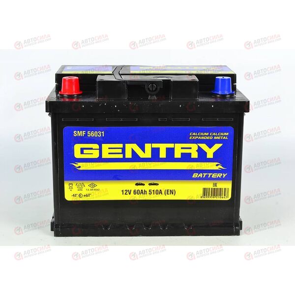 Аккумулятор 60VL GENTRY (L+) (1) SMF (пт 510)(242х175х190) ТУРЦИЯ, изображение 2
