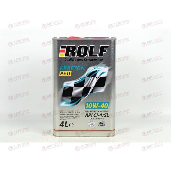 Масло ДВС ROLF 10W40 CI-4/CH-4/SL KRAFTON P5 U (Dynamic Diesel) 4 л (4 шт), Емкость: 4 л, изображение 2