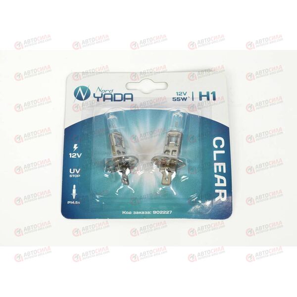 Лампа галоген 12В H1 55 Ватт (блистер 2 шт) CLEAR Nord Yada, изображение 2