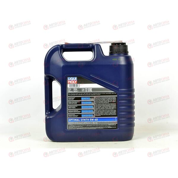 Масло ДВС LIQUI MOLY 5W40 Optimal Synth A3/B4 SN/CF 4 л, Емкость: 4 л, изображение 3