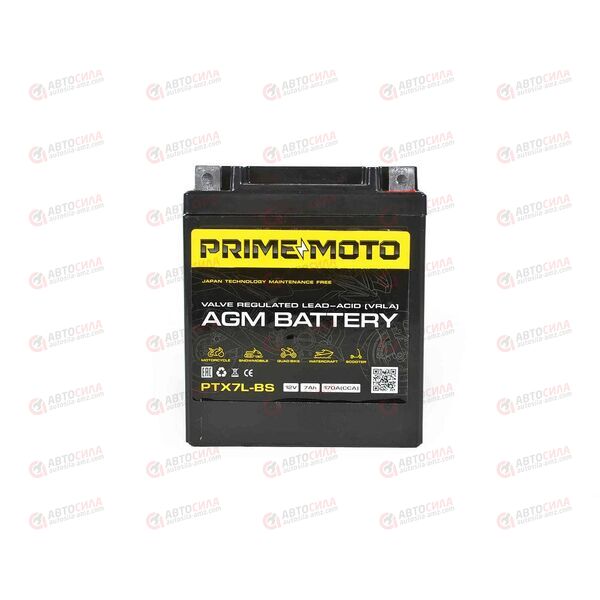 Аккумулятор PRIME MOTO 12V/7Ah (R+) (MF) (AGM) (пт 170) (PTX7L-BS) (114x71x131), изображение 2