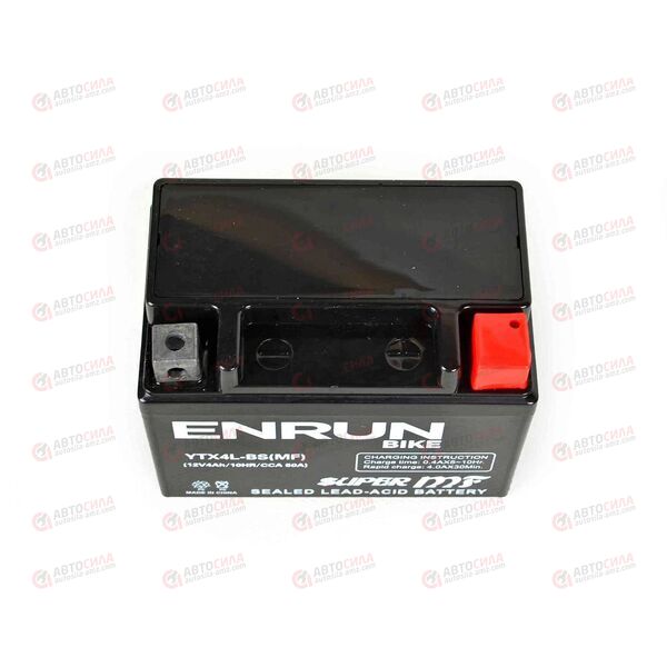 АКБ ENRUN MOTO 12V/4Ah (R+) (MF) (AGM) (пт 50) (YTX4L-BS) (113x70x86) (1шт, уп.10 шт), изображение 3