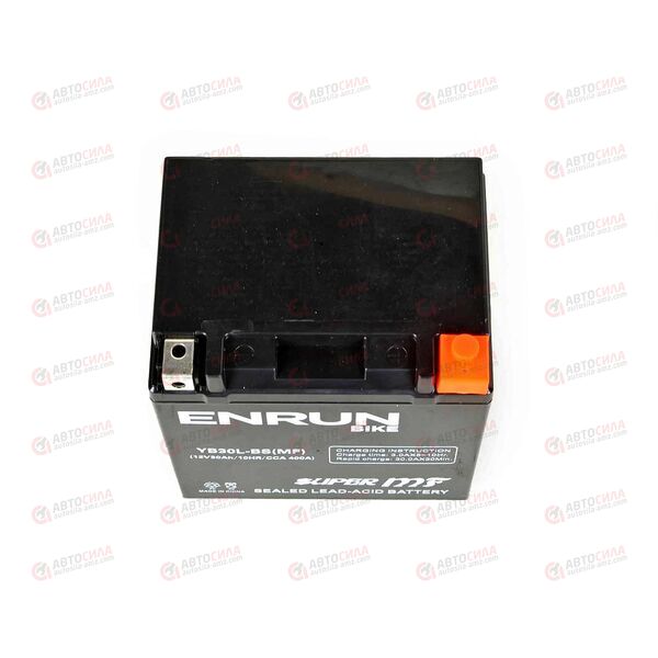 АКБ ENRUN MOTO 12V/30Ah (R+) (MF) (AGM) (пт 400) (YB30L-BS) (166x127x175) (1шт, уп.2 шт), изображение 3