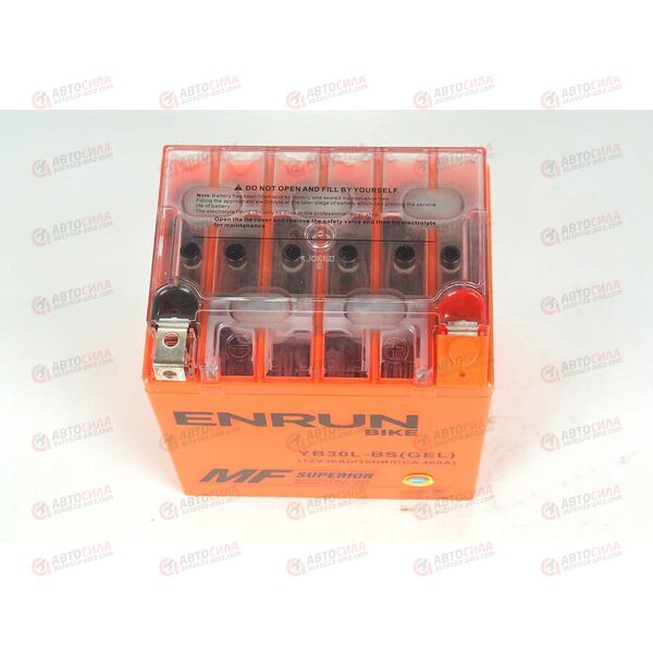 АКБ ENRUN MOTO 12V/30Ah (R+) (SMF) (I-GEL) (пт 400) (YB30L-BS) (166x127x175) (1шт, уп.2 шт), изображение 3
