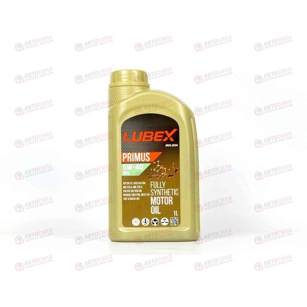 Масло ДВС LUBEX 5W40 SN/CF A3/B4 PRIMUS MV 1 л (12 шт), Емкость: 1 л., изображение 2