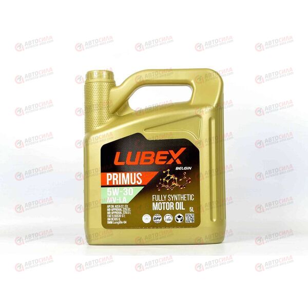 Масло ДВС LUBEX 5W30 SN PRIMUS MV-LA C2/C3 Dexos 2 5 л (4 шт), Емкость: 5 л, изображение 2