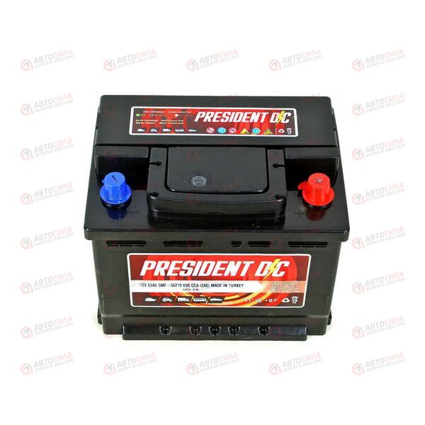 Аккумулятор 62VL PRESIDENT DC (R+) (0) SMF (пт 600)(242х175х190) ТУРЦИЯ, изображение 3