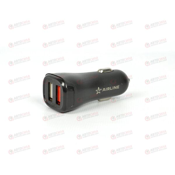 Адаптер автомобильный в прикуриватель (2хUSB QC 3.0) 12/24В AIRLINE, изображение 3