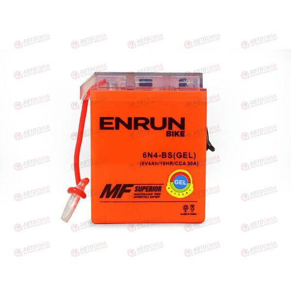 АКБ ENRUN MOTO 6V/4Ah (L+) (MF) (I-GEL) (пт 30) (6N4-BS) (71x71x93) (1шт, уп.20 шт), изображение 2