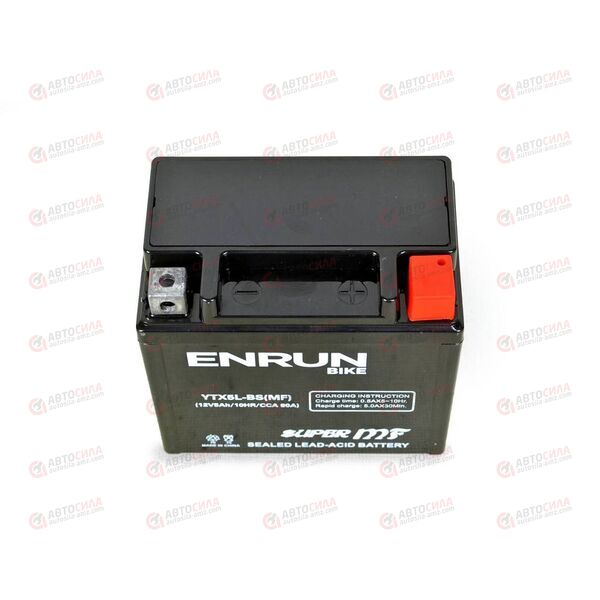 АКБ ENRUN MOTO 12V/5Ah (R+) (MF) (AGM) (пт 80) (YTX5L-BS) (113x70x106) (1шт, уп.10 шт) , изображение 3