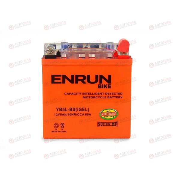 АКБ ENRUN MOTO 12V/5Ah (R+) (MF) (I-GEL) (пт 65) (YB5L-BS) (119x60x129) (1шт, уп.10 шт), изображение 2