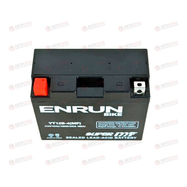 АКБ ENRUN MOTO 12V/10Ah (L+) (MF) (AGM) (пт 155) (YT12B-4) (150x70x130) (1шт, уп.8 шт), изображение 3