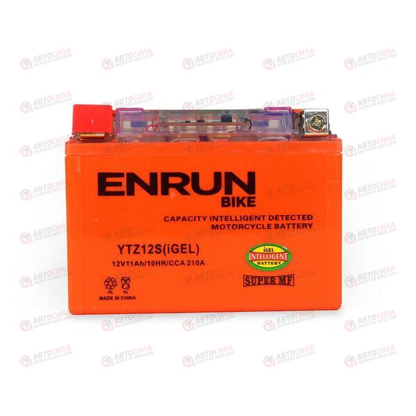 АКБ ENRUN MOTO 12V/11Ah (L+) (MF) (I-GEL) (пт 210) (YTZ12S) (150x87x110) (1шт, уп.8 шт) , изображение 2