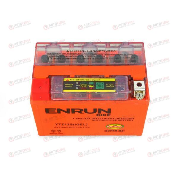 АКБ ENRUN MOTO 12V/11Ah (L+) (MF) (I-GEL) (пт 210) (YTZ12S) (150x87x110) (1шт, уп.8 шт) , изображение 3