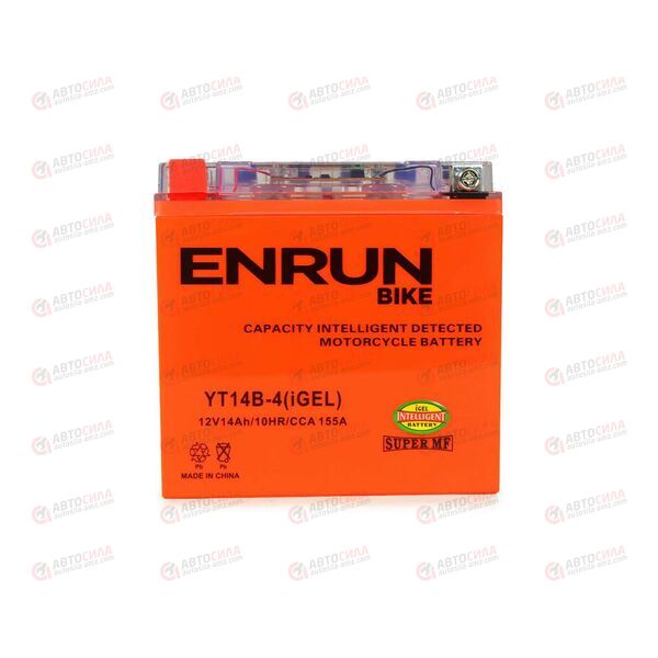 АКБ ENRUN MOTO 12V/14Ah (L+) (MF) (I-GEL) (пт 155) (YT14B-4) (150x70x145) (1шт, уп.8 шт) , изображение 2