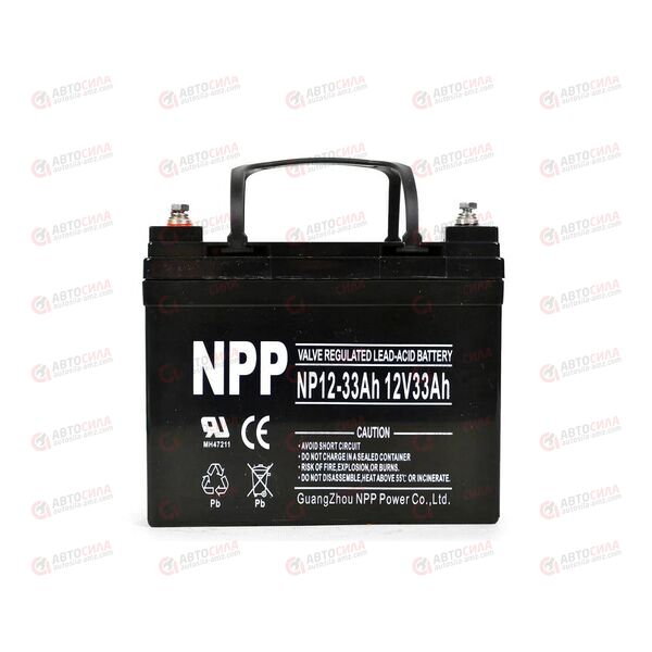 АКБ ИБП NPP 12V/33Ah (L+) (1) SMF (195x130x155/180) (1шт, уп 1 шт), изображение 2