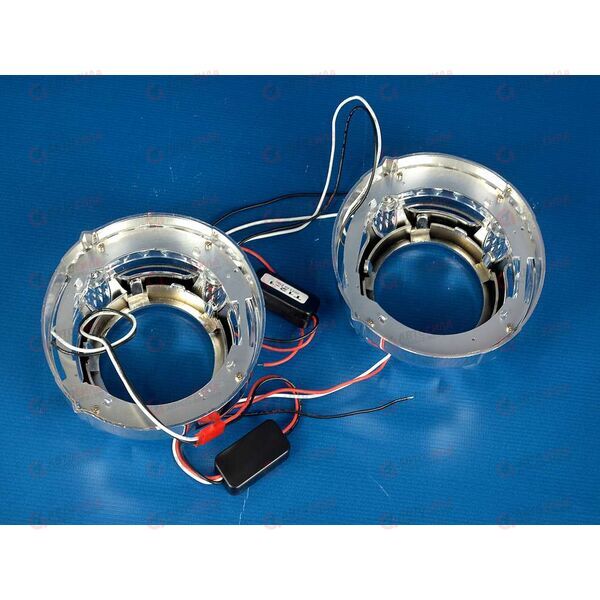 Маска би-линз 3 дюйма C37-W Led с подсветкой (ДХО+габарит, 2 режима) AV, изображение 2