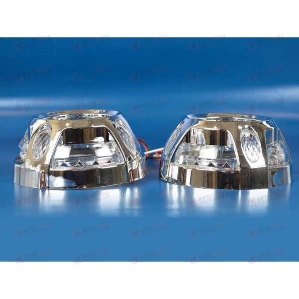 Маска би-линз 3 дюйма C37-W Led с подсветкой (ДХО+габарит, 2 режима) AV, изображение 3