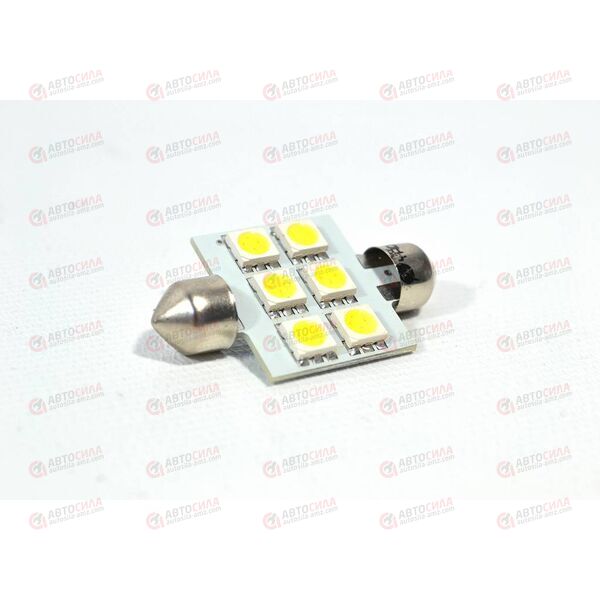 Лампа с/диод салон 39 мм 24В 5 Ватт белая 6SMD (уп.10шт) Nord Yada